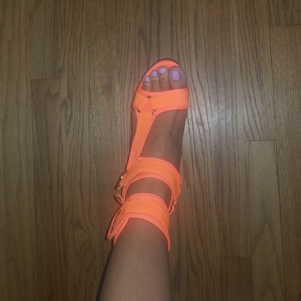 Neon Orange Neoprene Sandals